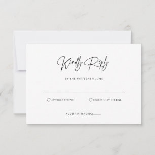 Eenvoudige minimalistische RSVP Reply Kaart