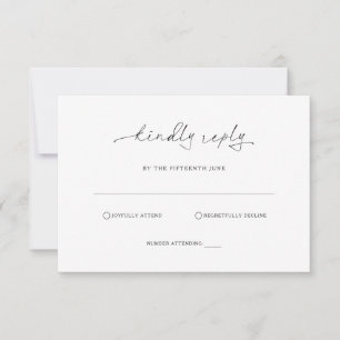 Eenvoudige minimalistische RSVP Reply Kaart
