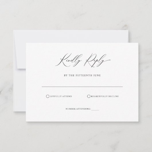 Eenvoudige minimalistische RSVP Reply Kaart (Voorkant)