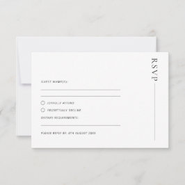 Eenvoudige minimalistische RSVP Reply Kaart