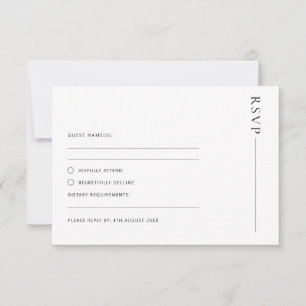 Eenvoudige minimalistische RSVP Reply Kaart