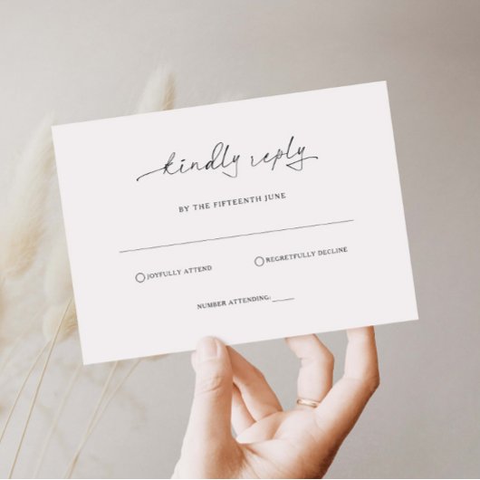 Eenvoudige minimalistische RSVP Reply Kaart