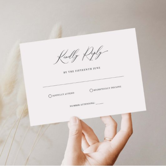 Eenvoudige minimalistische RSVP Reply Kaart