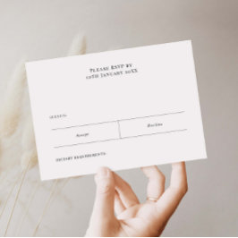 Eenvoudige minimalistische RSVP Reply Kaart