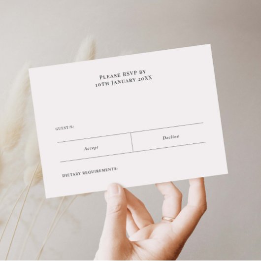 Eenvoudige minimalistische RSVP Reply Kaart