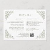 Eenvoudige minimalistische Sage Green Photo Weddin Informatiekaartje (Voorkant)