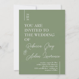 Eenvoudige Minimalistische Sage Groene Witte Uitno Kaart