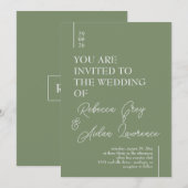 Eenvoudige Minimalistische Sage Groene Witte Uitno Kaart (Voorkant / Achterkant)