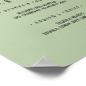 Eenvoudige minimalistische|Sage Signature Cocktail Poster (Hoek)