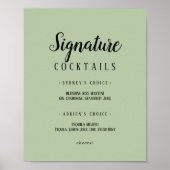 Eenvoudige minimalistische|Sage Signature Cocktail Poster (Voorkant)