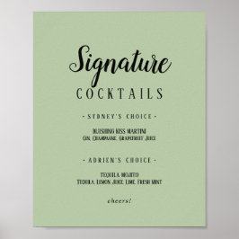 Eenvoudige minimalistische|Sage Signature Cocktail Poster
