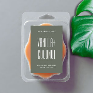 Eenvoudige minimalistische salie groene soja wax s voedselcontainer etiket