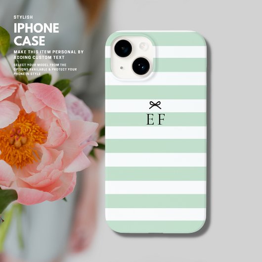 Eenvoudige minimalistische salie groene streep boo Case-Mate iPhone case