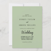 Eenvoudige Minimalistische|Salie Informele Trouwda Kaart (Voorkant)