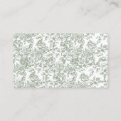 Eenvoudige Minimalistische Saliegroene Trouwdetail Visitekaartje (Achterkant)