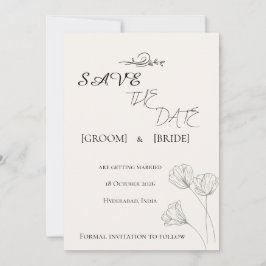Eenvoudige Minimalistische 'Save the Date' Kaart