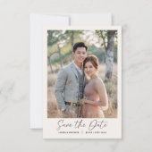 Eenvoudige Minimalistische Save The Date Met Foto  Kaart (Voorkant)