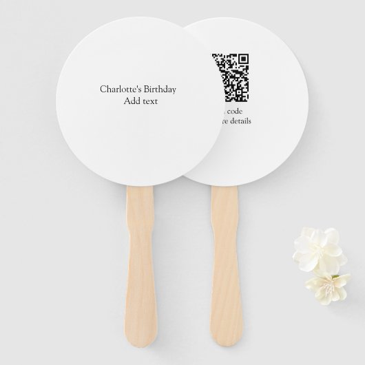 Eenvoudige minimalistische schattige baby kinder Q Handwaaier (Voorkant en achterkant)