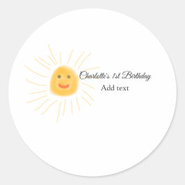 Eenvoudige minimalistische schattige baby kinder Q Ronde Sticker