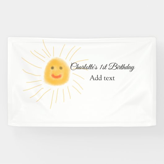 Eenvoudige minimalistische schattige baby kinder Q Spandoek (Horizontaal)