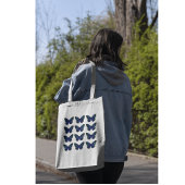 Eenvoudige minimalistische Schattigee blauwe vlind Tote Bag