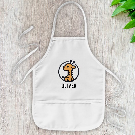 Eenvoudige minimalistische Schattigee Giraffe in e Kinder Schort