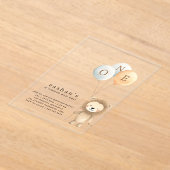 Eenvoudige minimalistische Schattigee kleine leeuw Acryl Uitnodigingen (Laagn)