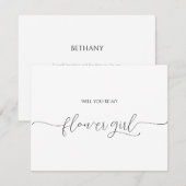 Eenvoudige Minimalistische Script Bloemenmeisje Vo (Voorkant / Achterkant)