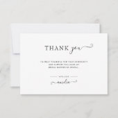 Eenvoudige Minimalistische Script Bruidsmeisje Bor Bedankkaart (Voorkant)