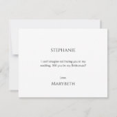 Eenvoudige Minimalistische Script Bruidsmeisje Voo (Achterkant)