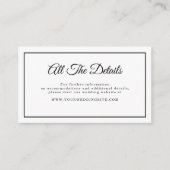 Eenvoudige minimalistische script bruiloft website informatiekaartje (Voorkant)