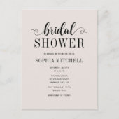 Eenvoudige Minimalistische Script Hart Bruidsmeisj Briefkaart (Voorkant)