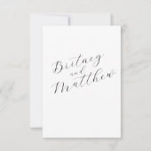Eenvoudige Minimalistische Script Maaltijdkeuze Br RSVP Kaartje (Achterkant)