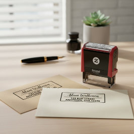 Eenvoudige Minimalistische Script Naam Retouradres Zelfinktende Stempel