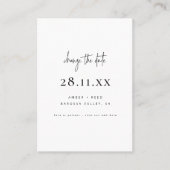 Eenvoudige Minimalistische Script Wijzigingsdatum  Aanbevelingskaartje (Voorkant)