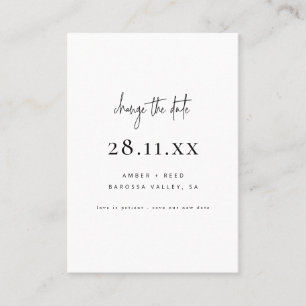 Eenvoudige Minimalistische Script Wijzigingsdatum  Aanbevelingskaartje