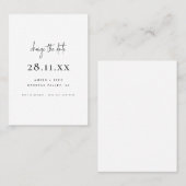 Eenvoudige Minimalistische Script Wijzigingsdatum  Aanbevelingskaartje (Voorkant / Achterkant)