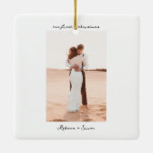 Eenvoudige minimalistische scriptfoto keramisch ornament (Achterkant)