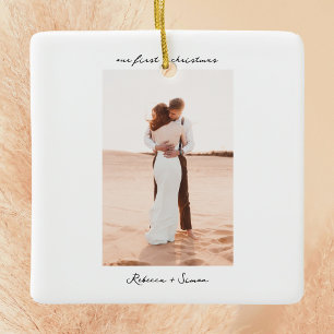 Eenvoudige minimalistische scriptfoto keramisch ornament