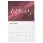 Eenvoudige minimalistische scriptkalligrafie kalender (Feb 2027)
