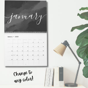Eenvoudige minimalistische scriptkalligrafie kalender