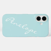 Eenvoudige minimalistische scriptnaam Pastel Aqua  Case-Mate iPhone Case (Achterkant (horizontaal))