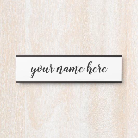 eenvoudige, minimalistische scriptstijl deurbordje (Voorkant)