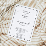 Eenvoudige minimalistische servicepartij kaart<br><div class="desc">Deze eenvoudige minimalistische uitnodiging voor verlovingsfeestjes is perfect voor uw elegante moderne bruiloft. Dit ontwerp heeft een zwart eenvoudig script op een neutrale, heldere witte achtergrond die past bij uw klassieke traditionele bruiloft of minimalistische boho-bruiloft in het voorjaar, de zomer, de herfst of de winter. Neem gerust contact met ons...</div>