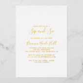 Eenvoudige minimalistische Sip en Gold Folie Uitnodiging (Voorkant)