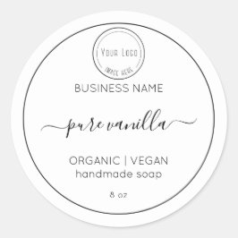 Eenvoudige minimalistische sjabloon van het zeepla ronde sticker
