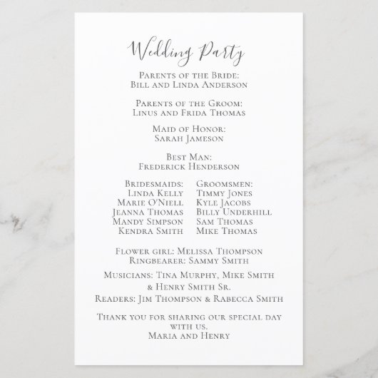 Eenvoudige minimalistische Sjabloon voor huwelijks (Achterkant)