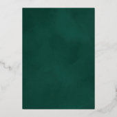 Eenvoudige minimalistische smaragd groen bruiloft folie uitnodiging (Achterkant)