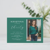 Eenvoudige minimalistische smaragdgroene 30e verja kaart (Staand voorkant)