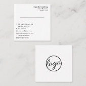 Eenvoudige minimalistische social media iconen mod vierkante visitekaartje (Voorkant / Achterkant)